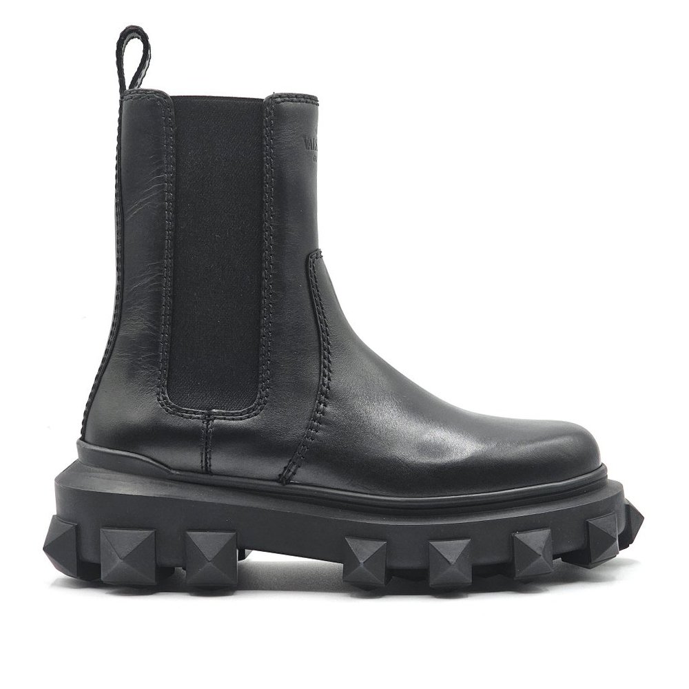 Valentino Truckstud Boots - Leather - Black - 37 $1100 - Picture 3 of 8